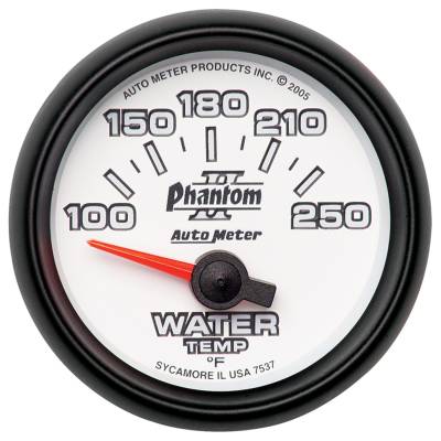 AutoMeter - GAUGE, WATER TEMP, 2 1/16", 100-250?F, ELECTRIC, PHANTOM II - 7537 - Image 1