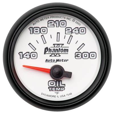 AutoMeter - GAUGE, OIL TEMP, 2 1/16", 140-300?F, ELECTRIC, PHANTOM II - 7548 - Image 1