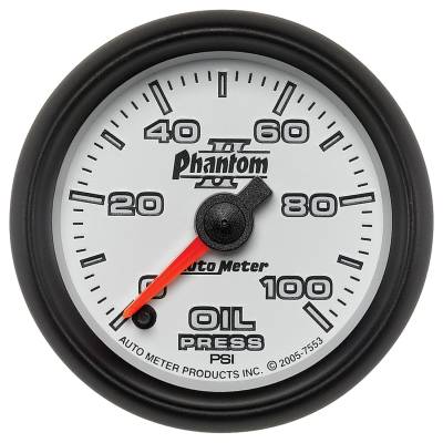 AutoMeter - GAUGE, OIL PRESSURE, 2 1/16", 100PSI, DIGITAL STEPPER MOTOR, PHANTOM II - 7553 - Image 1