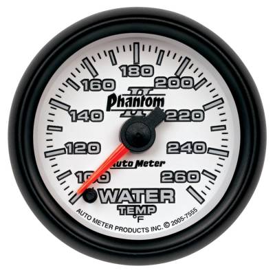 AutoMeter - GAUGE, WATER TEMP, 2 1/16", 100-260?F, DIGITAL STEPPER MOTOR, PHANTOM II - 7555 - Image 1