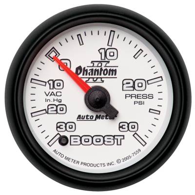 AutoMeter - GAUGE, VAC/BOOST, 2 1/16", 30INHG-30PSI, DIGITAL STEPPER MOTOR, PHANTOM II - 7559 - Image 1