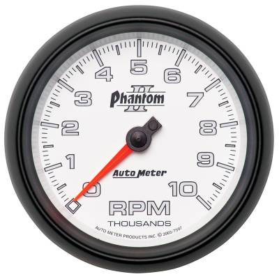 AutoMeter - GAUGE, TACHOMETER, 3 3/8", 10K RPM, IN-DASH, PHANTOM II - 7597 - Image 1
