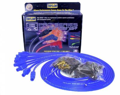 Ignition Wire and Related Components - Spark Plug Wire Set - Taylor Cable - 8mm Spiro-Pro univ 8 cyl 180 blue - 73655