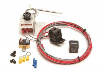 Thermostat and Housing - Engine Coolant Thermostat - Painless Wiring - Adjustable Fan Thermostat w/Relay - 30104