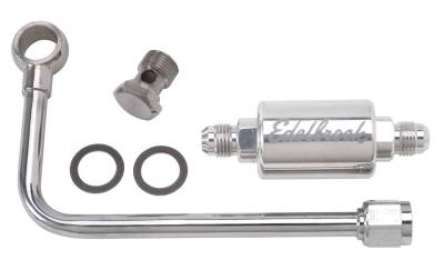 Chrome Single Feed Steel Fuel Line With Polished Filter - 8131