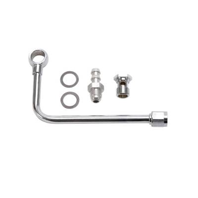 Fuel Injection System and Related Components - Fuel Line - Edelbrock - Chrome Steel Fuel Line With 3/8" Barbed End Inlet And Wothout Fuel Filter - 8126