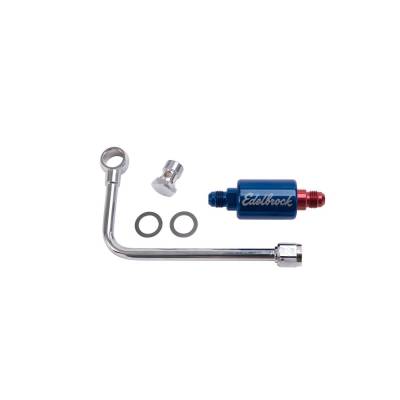Fuel Injection System and Related Components - Fuel Line - Edelbrock - Chromed Steel Fuel Line & Filter Kit Fo Eps Carbs. - 8134
