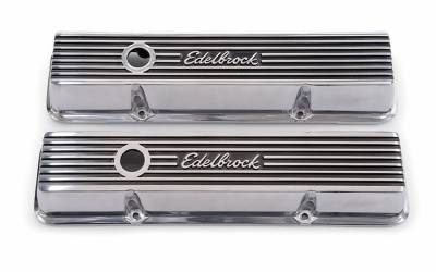 Cylinder Block Components - Engine Valve Cover Set - Edelbrock - Elite II Valve Covers for Chevy 262-400 V8 1959-86 - 4262