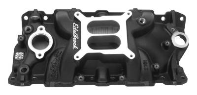 Performer EPS Intake Manifold for 1955-86 Small-Block Chevy, Black Finish - 27013