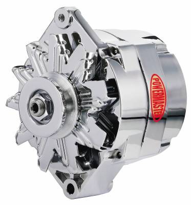 Alternator / Generator and Related Components - Alternator - Powermaster - Powermaster Alternator GM 12SI Chrome 150A 1V Pulley 1 or 3 Wire - 37293