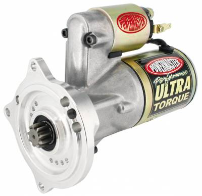 Starter and Related Components - Starter Motor - Powermaster - Powermaster Starter Ultra Ford Big Block FE w/billet blk 3 Ear Mtg 1963 1/2, 1965 & UP 184T Flyw 2.5kw Gold - 9406