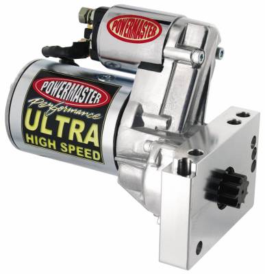 Starter and Related Components - Starter Motor - Powermaster - Powermaster Starter Ultra HS w/billet blk Chevy Universal Straight Mtg 153/168T Flyw 2.2kw Natural - 9450