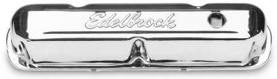 Cylinder Block Components - Engine Valve Cover Set - Edelbrock - Signature Series Valve Covers for Chrysler 318-340-360 V8 '65-'91 - 4495