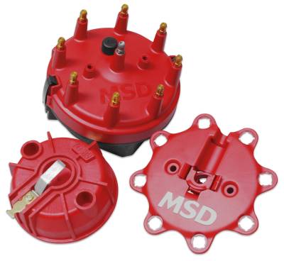 Distributor and Magneto - Distributor Cap and Rotor Kit - MSD - Cap-A-Dapt, Fits Small Dia. MSD Dists. - 8441