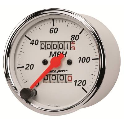 AutoMeter - GAUGE, SPEEDOMETER, 3 1/8", 120MPH, MECHANICAL, ARCTIC WHITE - 1396 - Image 2