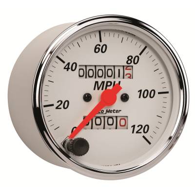 AutoMeter - GAUGE, SPEEDOMETER, 3 1/8", 120MPH, MECHANICAL, ARCTIC WHITE - 1396 - Image 3