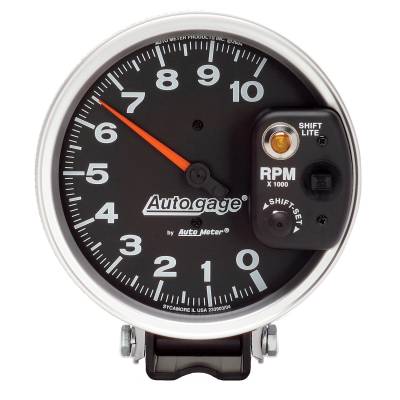 AutoMeter - GAUGE, TACHOMETER, 5", 10K RPM, PEDESTAL W/ INT. SHIFT LIGHT, BLACK, AUTO GAGE - 233903 - Image 1
