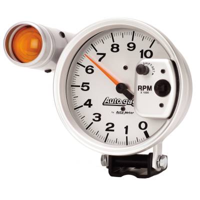 AutoMeter - GAUGE, TACHOMETER, 5", 10K RPM, PEDESTAL W/ EXT. SHIFT-LITE, SILVER, AUTO GAGE - 233911 - Image 2