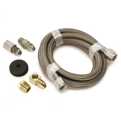 Hoses and Pipes - Braided Hose - AutoMeter - LINE, BRAIDED STAINLESS STEEL, #4 DIA., 6FT. LENGTH, -4AN AND 1/8" NPTF FITTINGS - 3228