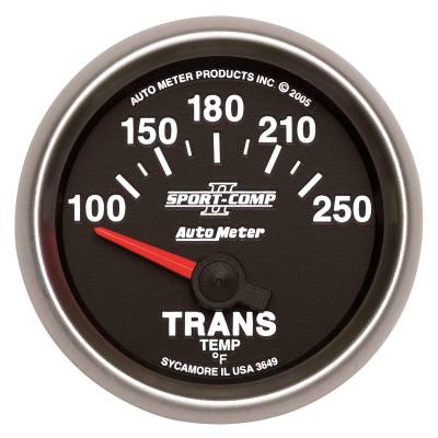 Instrument Panel - Automatic Transmission Oil Temperature Gauge - AutoMeter - GAUGE, TRANSMISSION TEMP, 2 1/16", 100-250?F, ELECTRIC, SPORT-COMP II - 3649