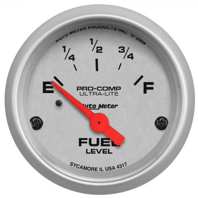 Instrument Panel - Fuel Level Gauge - AutoMeter - GAUGE, FUEL LEVEL, 2 1/16", 0OE TO 30OF, ELEC, ULTRA-LITE - 4317