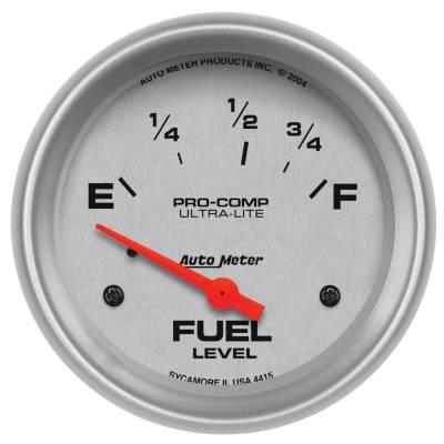Instrument Panel - Fuel Level Gauge - AutoMeter - GAUGE, FUEL LEVEL, 2 5/8", 73OE TO 10OF, ELEC, ULTRA-LITE - 4415
