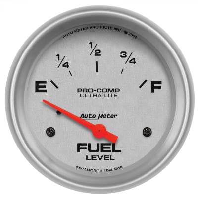Instrument Panel - Fuel Level Gauge - AutoMeter - GAUGE, FUEL LEVEL, 2 5/8", 240OE TO 33OF, ELEC, ULTRA-LITE - 4416