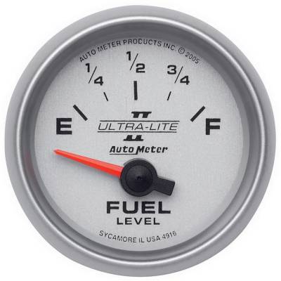 Instrument Panel - Fuel Level Gauge - AutoMeter - GAUGE, FUEL LEVEL, 2 1/16", 240OE TO 33OF, ELEC, ULTRA-LITE II - 4916