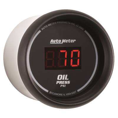 AutoMeter - GAUGE, OIL PRESSURE, 2 1/16", 100PSI, DIGITAL, BLACK DIAL W/ RED LED - 6327 - Image 3