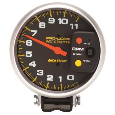 AutoMeter - GAUGE, TACHOMETER, 5", 11K RPM, PEDESTAL W/PEAK MEMORY, PRO-COMP - 6811 - Image 1